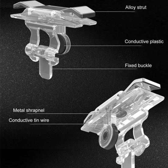2Pcs E9 Gaming Multifunctional Stable Gaming Triggers Portable Joystick Trigger Gamepads for Mobile