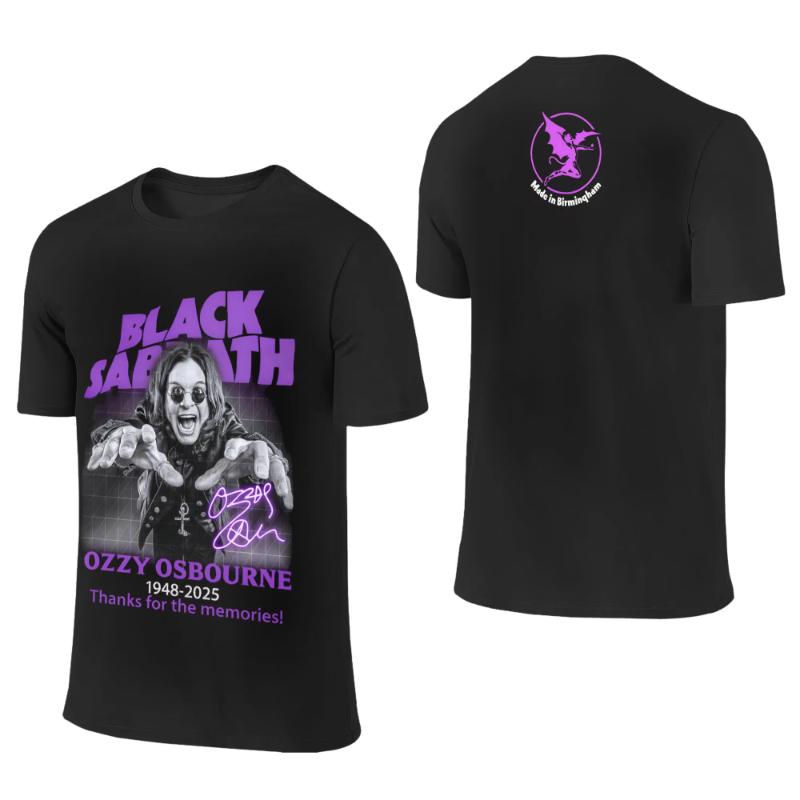 Vintage Black Sabbath and Ozzy Osbourne Back To The Beginning T-Shirts for Men Round Neck Cotton T Shirts Tees Tops