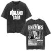 Vinland Saga Thorfinn Tshirt Vintage Washed Anime Manga Graphic Unisex Oversized Crew Neck Cotton Short Sleeve Tee Tops Hot