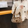 Retro Animal Pattern Underarm Bag Women Mini Plush Shoulder Handbags Purse