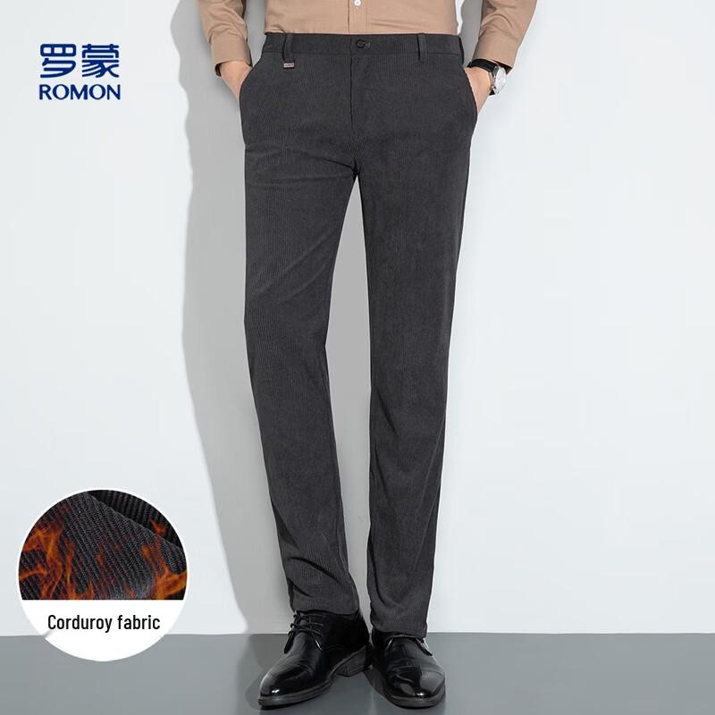 

Luomeng Men s Corduroy Casual Straight-Leg Trousers 31