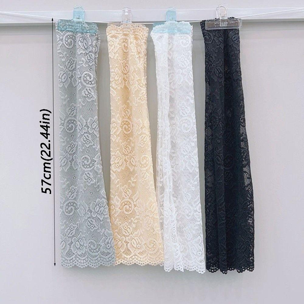 Mesh Lace Sun Protection Arm Sleeves Breathable Floral Embroidery Fingerless Long Sunscreen Elastic Sleeve Arm Warmers
