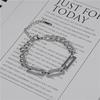 Hip-hop Cuban Double-layer Titanium Steel Splicing Non-fading Bracelet Ins Trendy Niche Design Men's Cold Style Jewelry Women