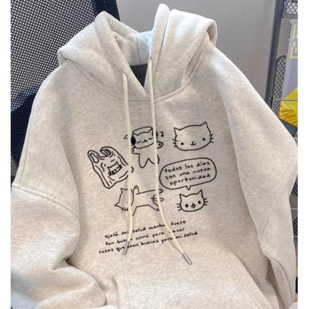 Rellawear Women Cat Stories Hood Top