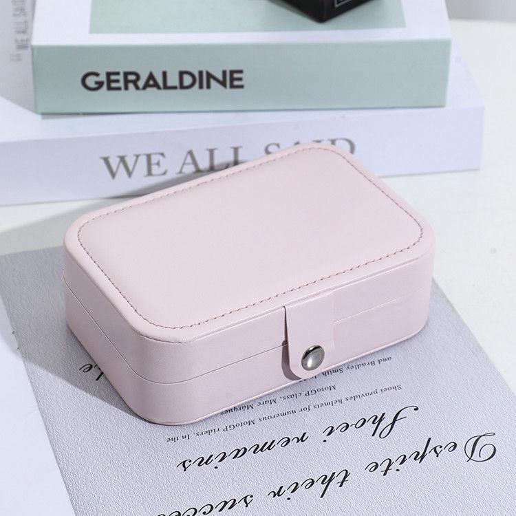 Portable Medium Jewelry Box with Anti-oxidation PU Leather Necklace and Earring Storage