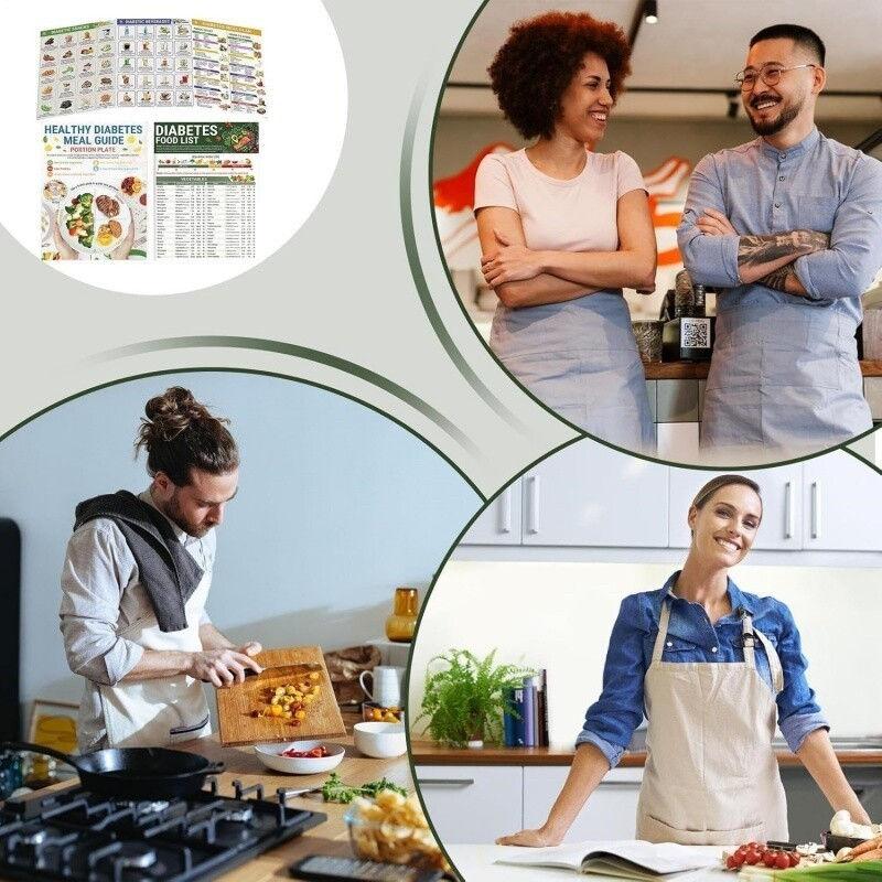 3pcs/set Diabetes Food List Healthy Meal Guide Glucose Food Chart Plan Handbooks GZW