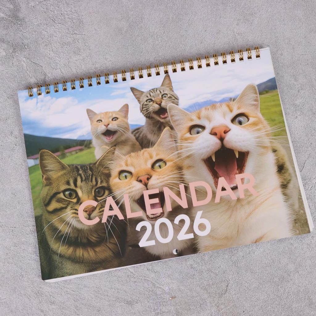 2026 Wall Calendar - Durable Paper January To December Yearly Desktop Funny Calendar Perfect Gift for Cat Lovers