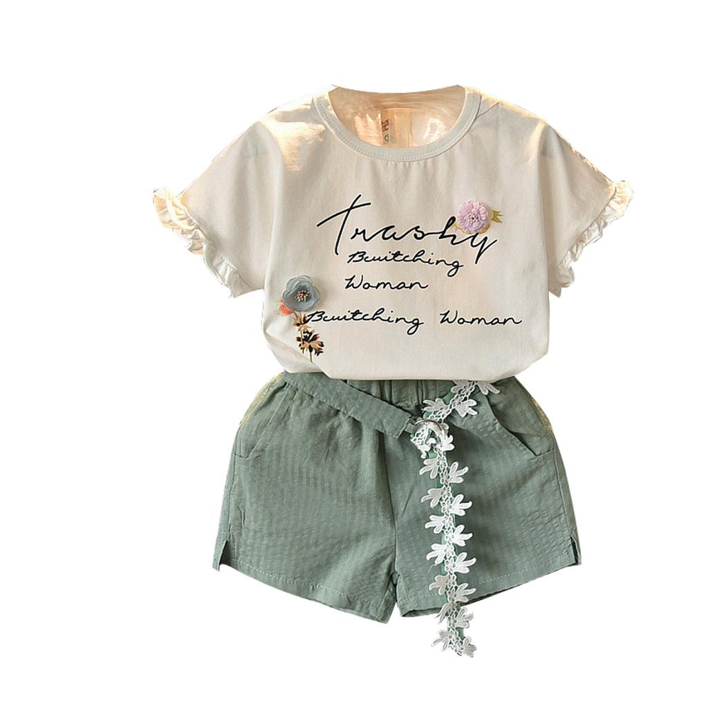 Girls Clothing Sets New Summer T-shirt+Bottoms 2Pcs For Kids Sets Outfits
