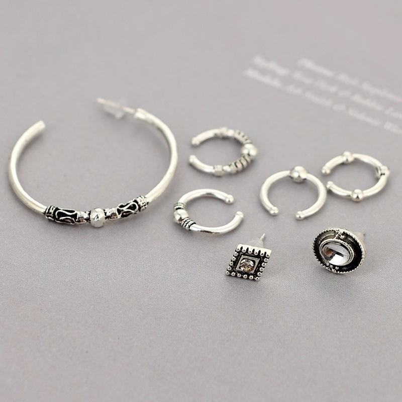 7 ks/sada Boho Charm Puzetové náušnice Dámské Punk Náušnice Klip Manžeta