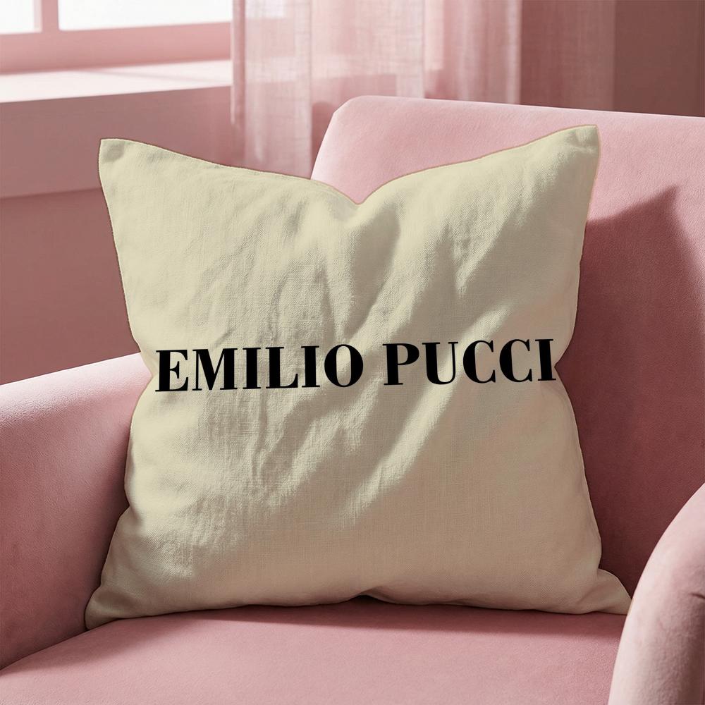 Fashion E-Emilio logo Puccis Cushion Cover Multi-Scene Pillow Cover for Home & Car - Reversible, Soft & Durable for Daily Use