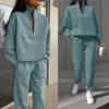Women's Versatile Casual Long-Sleeve Sweatshirt and Long Pants Set