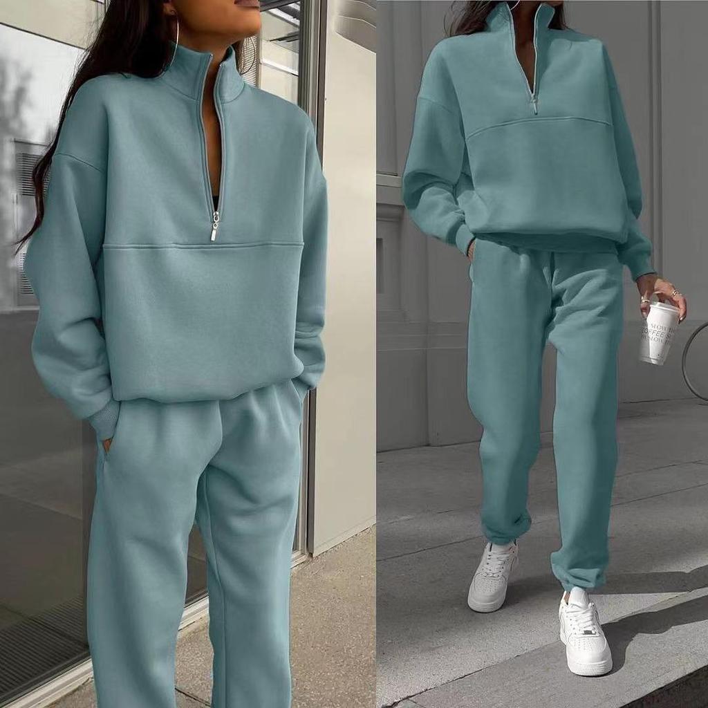 Women's Versatile Casual Long-Sleeve Sweatshirt and Long Pants Set