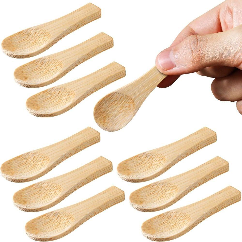 

2.16 in Salt Spoons Wooden Handmade Bamboo Tiny Spoons Tiny Wooden Spoons For Spices Jars