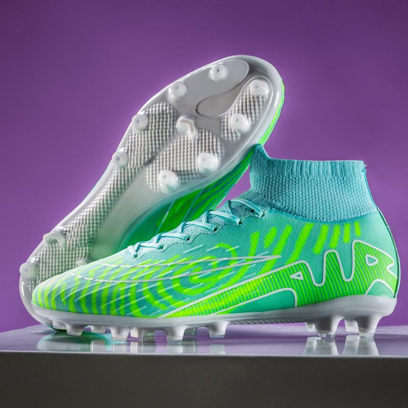 

New football shoes, men s high-top spikes, non-slip artificial grass competition shoes, sports socks 35