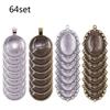 64pcs Dainty Romantic Oval/Round Gem Shape Necklace Punk Necklace for Women and Girls Ethnic Choker Birthday Presents