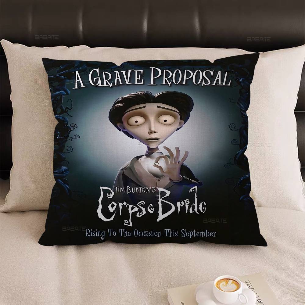 C-Corpse B-Bride Animation Movie Cushion Cover Car Throw Pillow Case For Sofa Car Christmas Gift 40X40Cm 45X45Cm