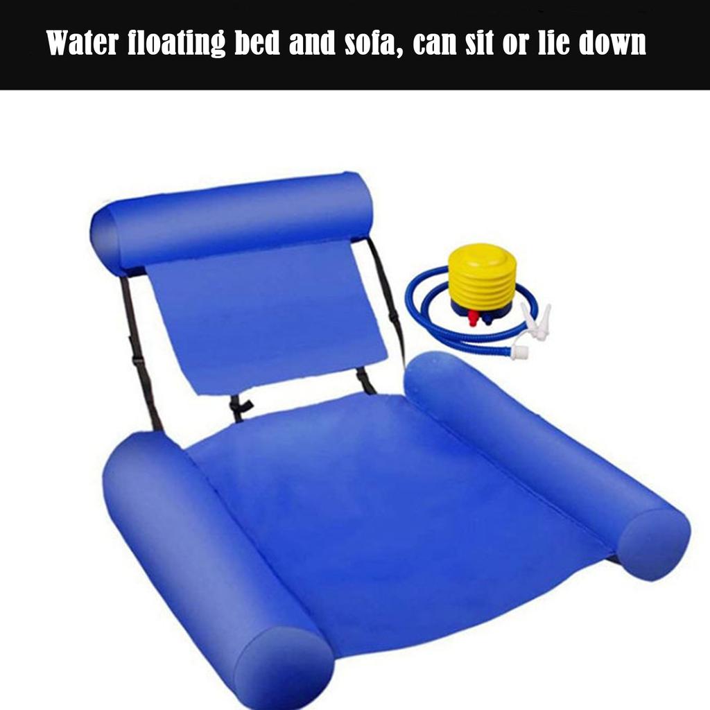 Foldable Water Inflatable Floating Bed Backrest Floating Water Floating ...