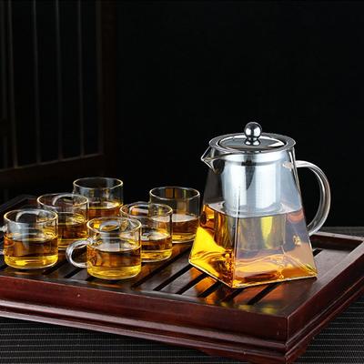 Scented Tea Stainless Steel Tea Strainers Coffee Glass Square Pot with Tea Strainers Kettle Teapot