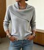2026 Autumn/Winter Korean Style Slimming Loose Knit Lapel Sweater - Versatile Solid Color Women's Base Layer