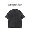 Kids' Vintage 230g Pure Cotton Round Neck Short Sleeve T-Shirt - Washed Retro Summer Style