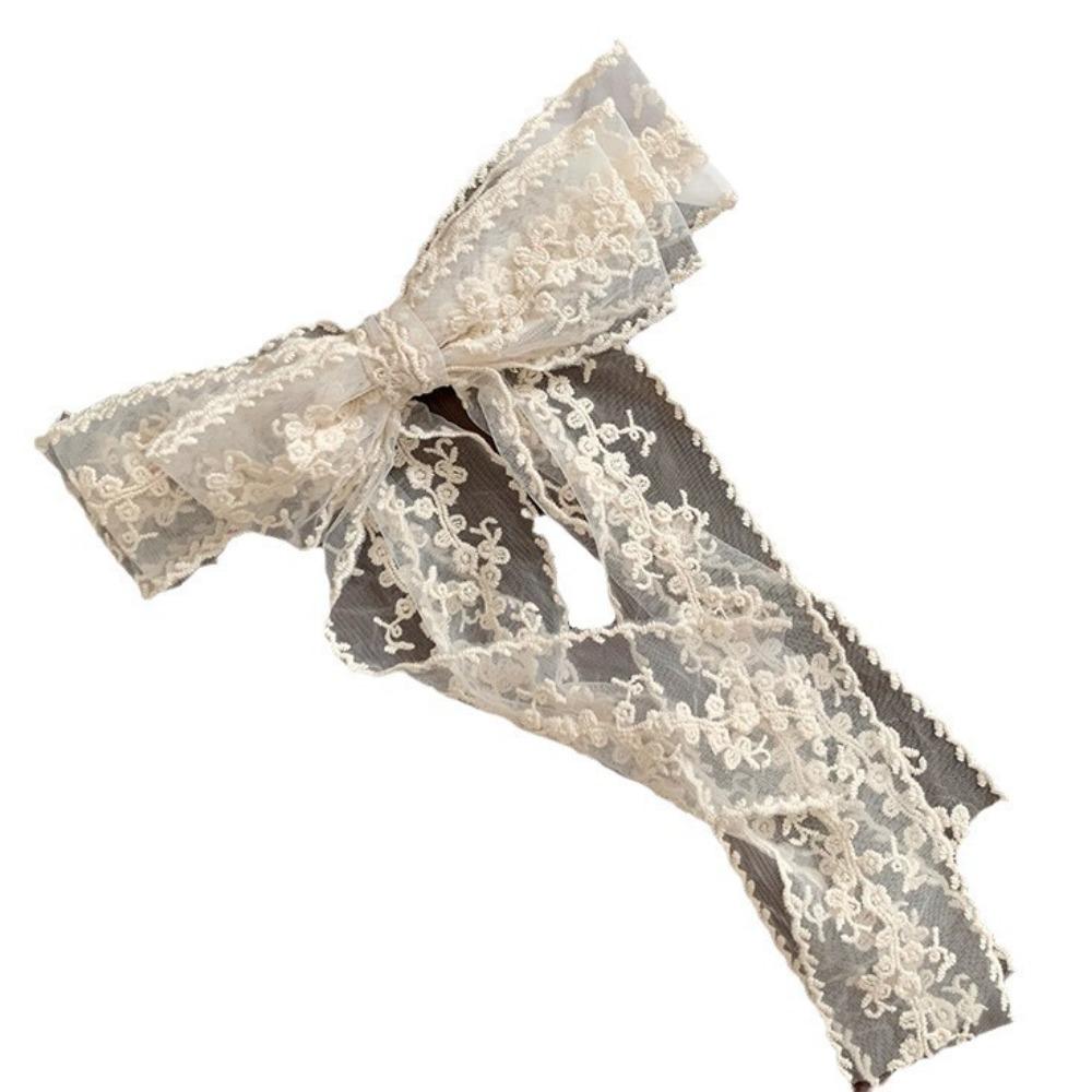 Korean version of three-layer lace streamer bow hairpin