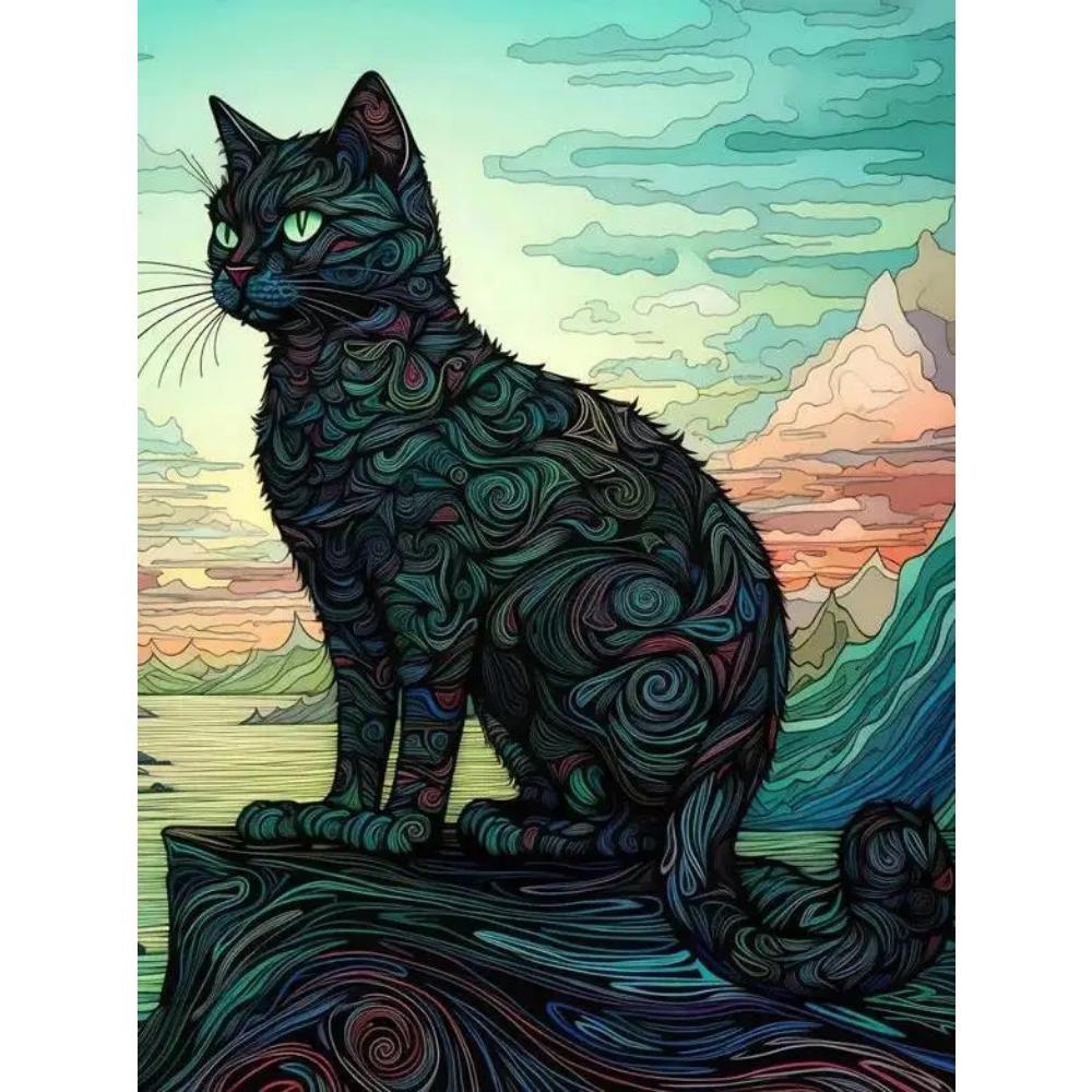 DIY Full Round Diamond Painting Cross Stitch 3D Animal Art Style Home Landscape Decorative Diamond Painting 5d Diamond Art Painting