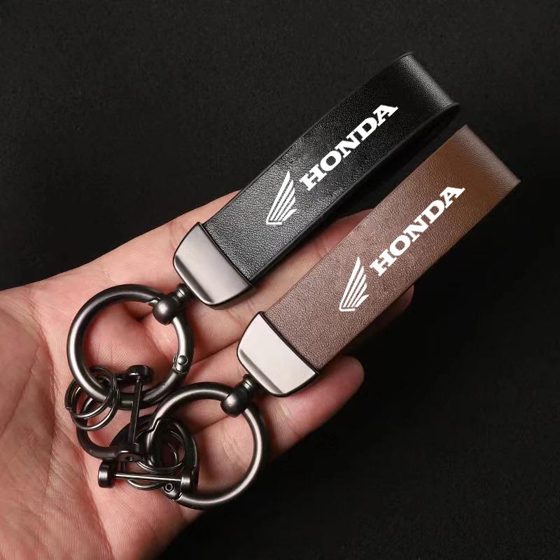 High-Grade Leather Motorcycle Keychain Keyring For Honda CBR 125R 954 600 650F 650R 1100XX 1000F CBR 600RR 1000RR AccessoriesOW3