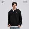 Mark Fairwhale Men's Faux Two-Piece Waffle V-Neck Long Sleeve T-Shirt
