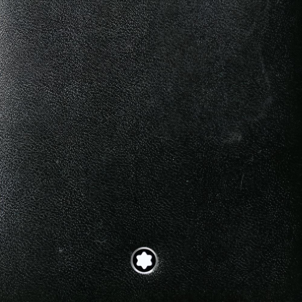 Montblanc Meisterstück Sechseck Weißer Stern Logo Leder Kartenetui Geldbörse Herren Geldbörsen Schwarz 15499