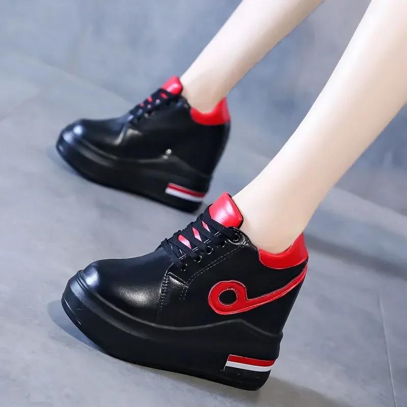 Fashion Spring Women 12CM High Heels Casual Shoes Wedges Platform Women Shoes Chaussure Summer Height Increasing Pumps flowers Shoes