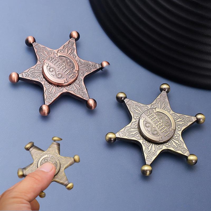 Hexagonal Star Metal Fingertip Gyroscope Fidget Spinner Silent Bearing Hand Cranked Stress Relief Toy Suitable For Children