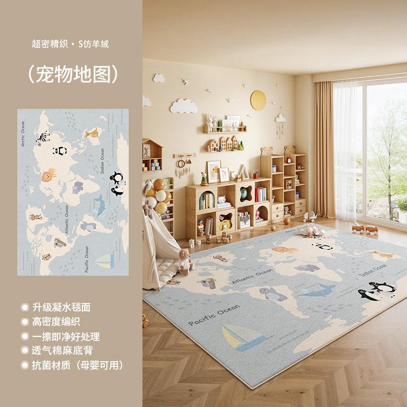 Decoración de Dormitorio Estilo Dibujos Animados Alfombra Grande Alfombras con Estampado de Animales para Sala de Estar Suave y Mullida Alfombrilla de Piso Infantil Alfombra de Felpa Espesa
