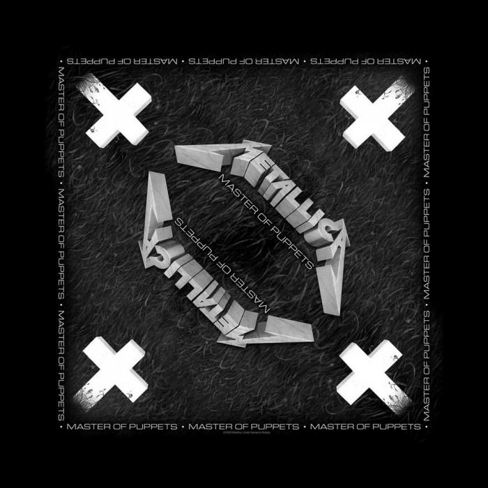Bandana masculina unissex do Metallica Master Of Puppets One Size branco/preto