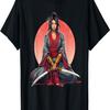 Samurai Girl Vintage Retro Sakura Cherry Blossom T-Shirt(328)