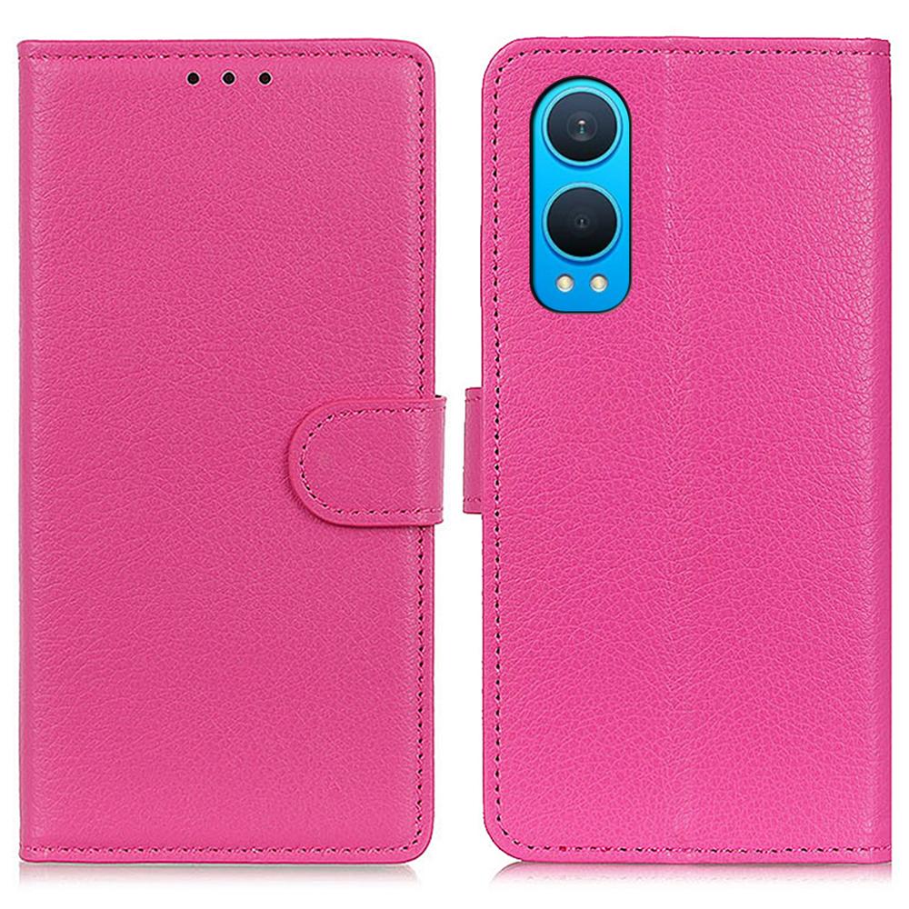 

For OnePlus Nord CE4 Lite 5G/Oppo K12x 5G (China) Case Litchi Texture Leather Wallet Phone Cover Rose