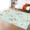 Cartoon Waldtiere Teppich Baum Fuchs Bär Kaninchen Kinder Teppiche für Schlafzimmer Modernes Zuhause Großer Teppich für Wohnzimmer Fußmatte