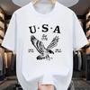 USA Est 1776 Eagle "Land Of The Free" Print T-Shirt,Lightweight Summer T-Shirt Breathable Cool, Comfortable Wear
