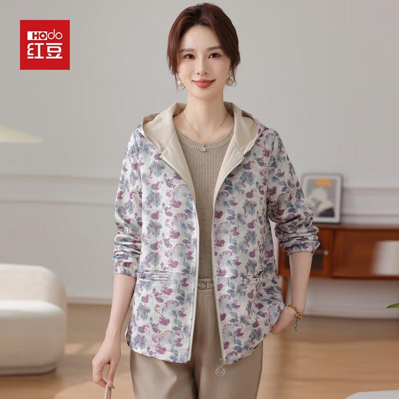 Hodo Women s Hooded Spring Jacket for Middle-Aged 3XL