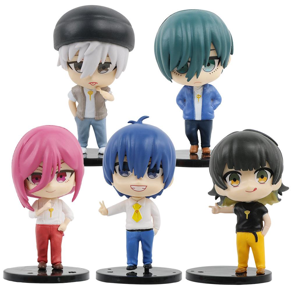 5Pcs/1Set Anime BLUE LOCK Figure Isagi Yoichi Bachira Meguru Chigiri Hyoma Nagi Seishiro Cloaked Toy Toy Model Action Figure
