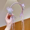 Handmade Hanfu Hair Accessories: Pearl Tassel Hairpin & Butterfly Flower Headband for Women and Girls