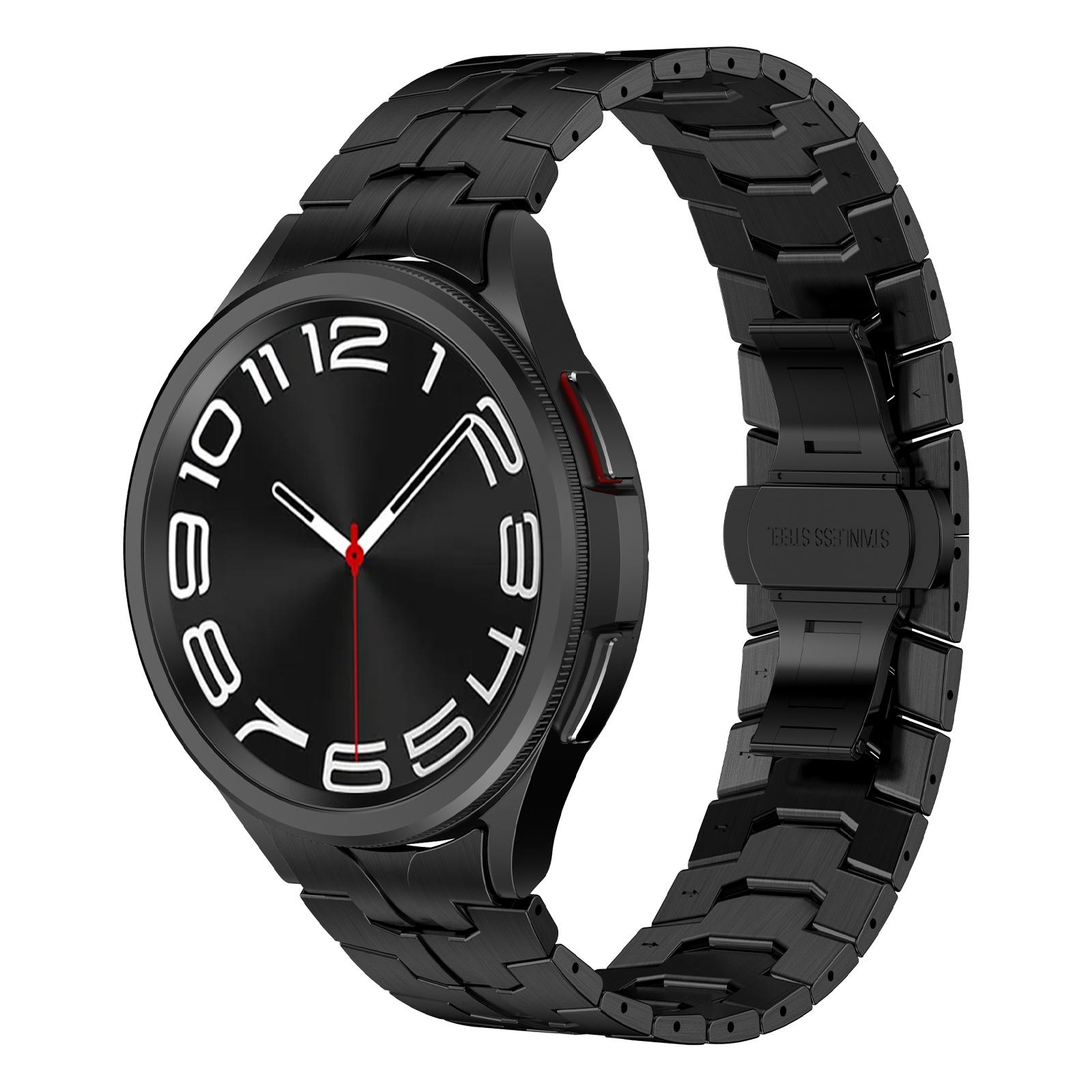 

For Samsung Galaxy Watch FE 40mm/Watch6/Watch6 Classic/Watch 5 Stainless Steel Watch Strap Butterfly Buckle Wrist Band Silver