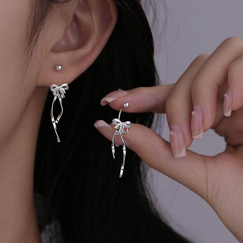 925 Sterlingsilber Vintage Lotus Ohrringe für Damen Niedlich Süß Schraubdesign Kupferfarbe Schleife Ohrringe Vintage Zirkonia Geschenke