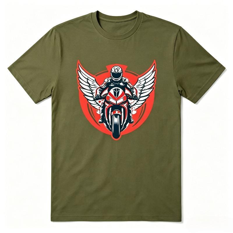 Summer Casual with Skull Rider Print Unisex Short Sleeve Oneck Tee Tops New Fashion Skull Motorcycle Print Tshirt Unisex Unisex