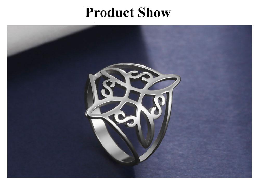Cazador Stainless Steel Witch Knot Rings for Women Wiccan Celtics Knot Witchcraft Jewelry Amulet Protection Finger Rings Gift