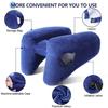 Massage Feature Inflatable Neck Pillow Soft Velour Cover Neck Support Pillow  Outdoor Travel