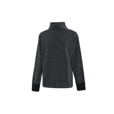 W Ny Tf Lüks Üst Örtü Dokulu Renk Bloklu Spor Günlük Yüksek Yaka Kazak Sweatshirt Kadın sweatshirt Siyah DD5825-010