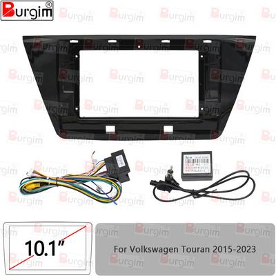 إطار واجهة راديو السيارة لـ Volkswagen Touran 2015- لوحة ستيريو 2DIN بحجم 10 بوصة أسلاك التوصيل كابل الطاقة مفك تشفير Canbus