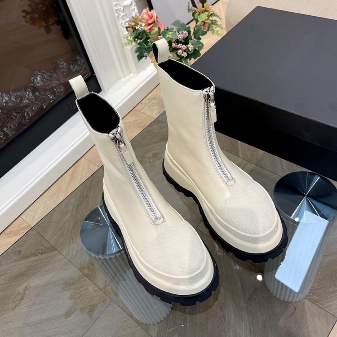 

Женские кожаные повседневные туфли на плоской подошве с застежкой-молнией спереди и круглым носком. Усиленная нескользящая однотонная повседневная женская обувь 35-40 35