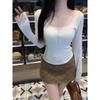 Pure Wind Full Lace Edge Long Sleeve T-shirt Women's New Gentle Everything with Spice Girls Casual Base Shirt Top