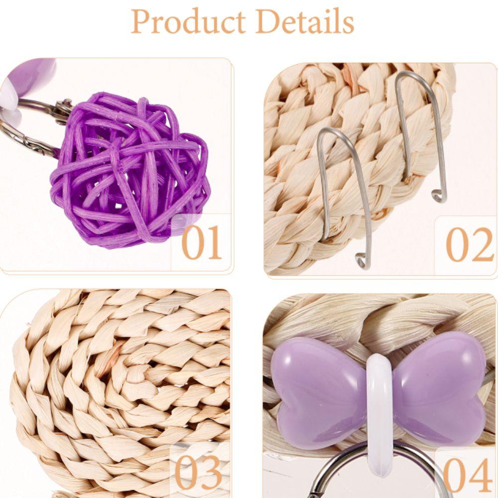 With Hook Bird Chewing Toy Woven Cage Hanging Toy Parrot Teething Toys  For Birdcage Parakeet
